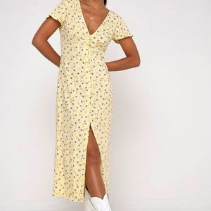Motel Rocks Larin Midi In Wild Flower Lemon Drop